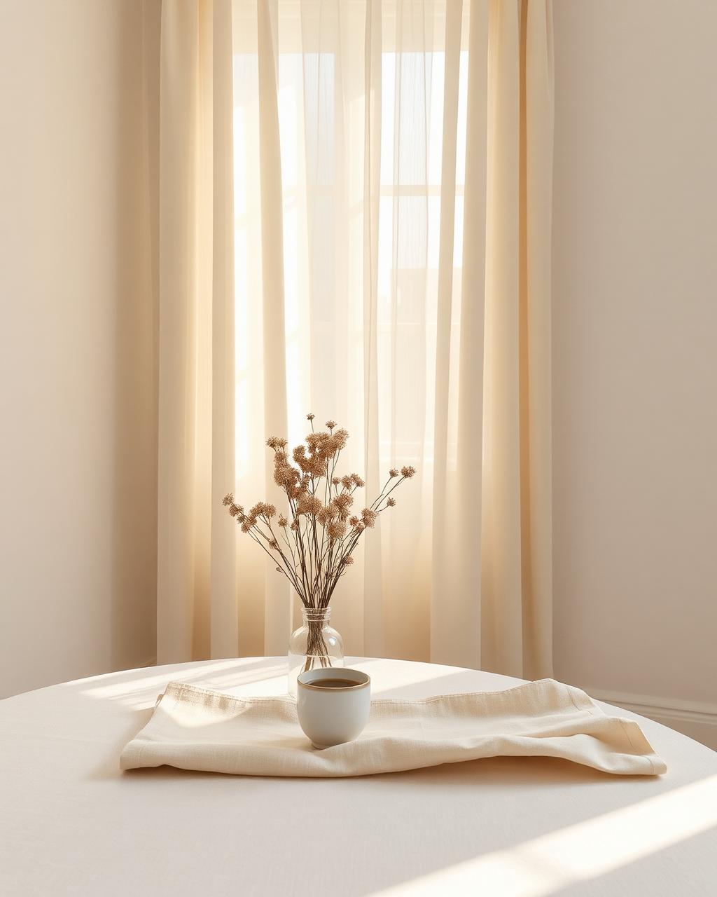A calm, quiet morning still life